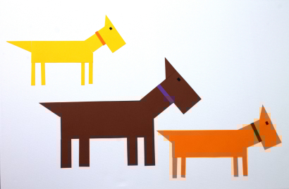 Family of paper dogs