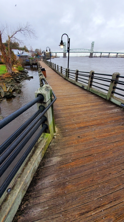 River-walk on a Cloudy Day