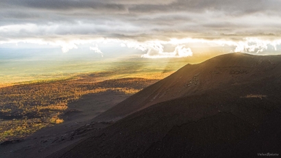 Dawn over the volcano.