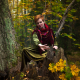 Magic gusli of the autumn forest