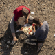 Bread and tomato food poor Syria