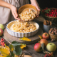 Woman cooking apple pie
