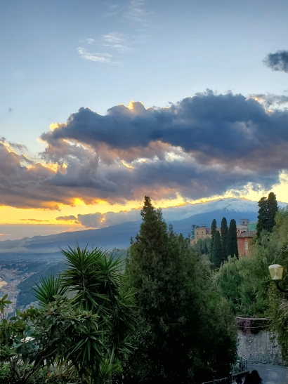 Sunset over the mountains